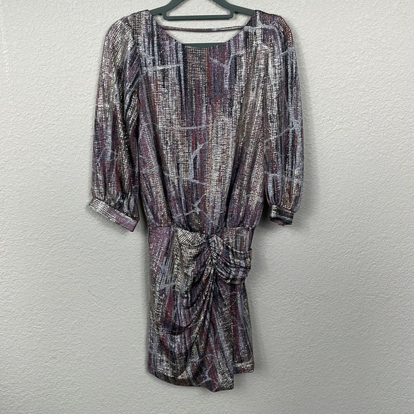NWT BA&SH Salina Lady Metallic Silver Gray Open Back Party Dress Sz XS - Picture 5 of 15